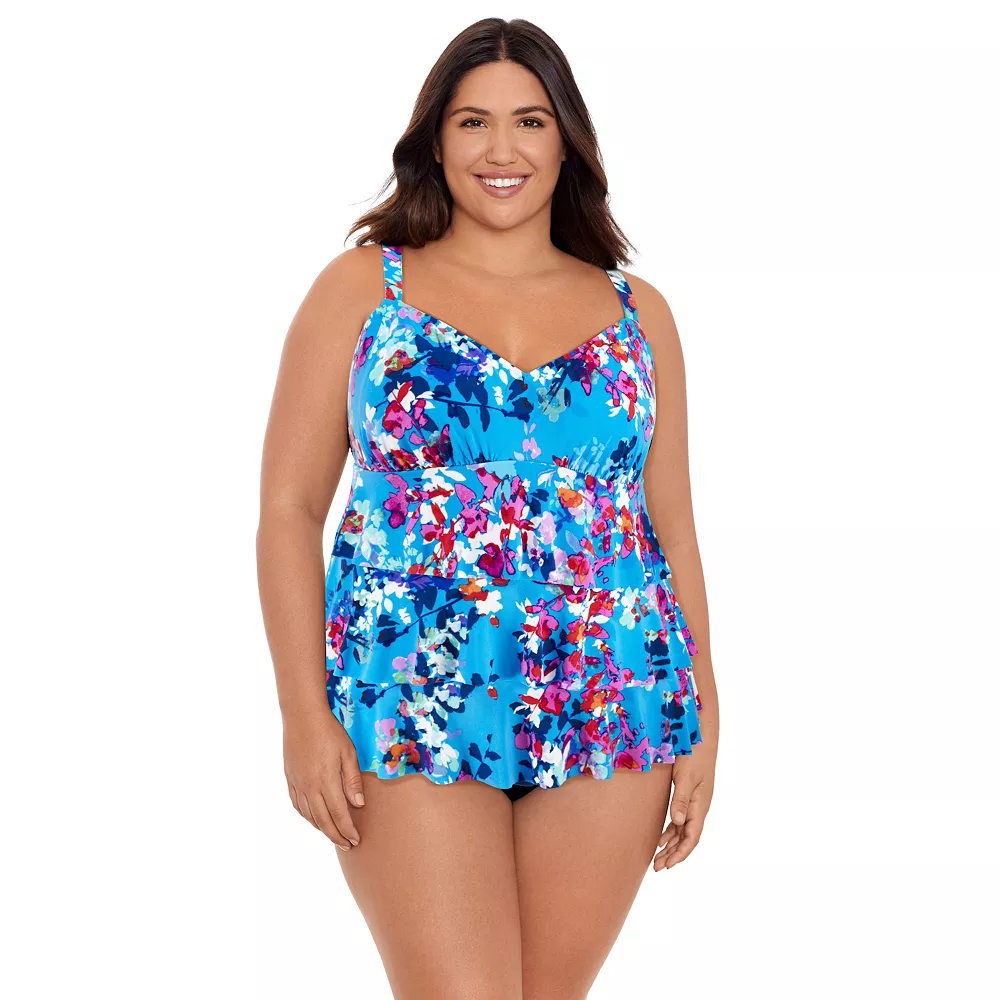 Plus Size Bal Harbour Triple Tier One-Piece Swimsuit