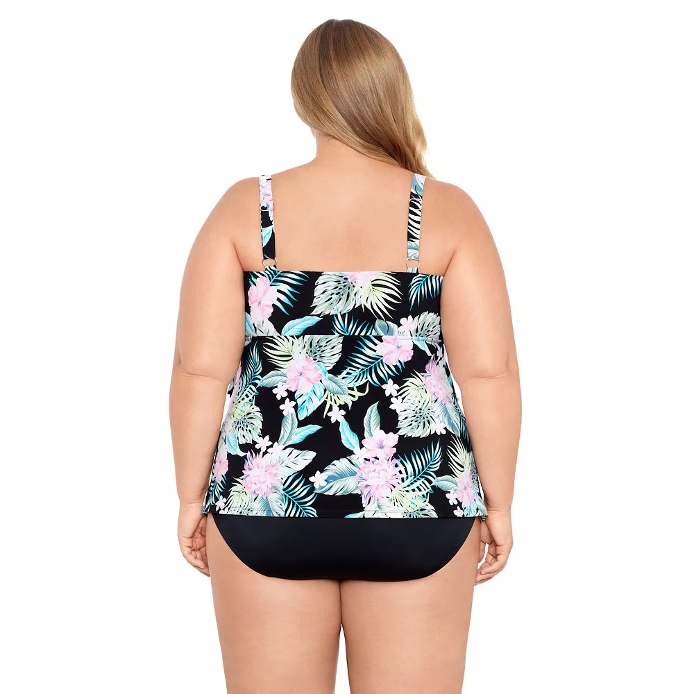 Plus Size Bal Harbour Triple Tier One-Piece Swimsuit - Image 2