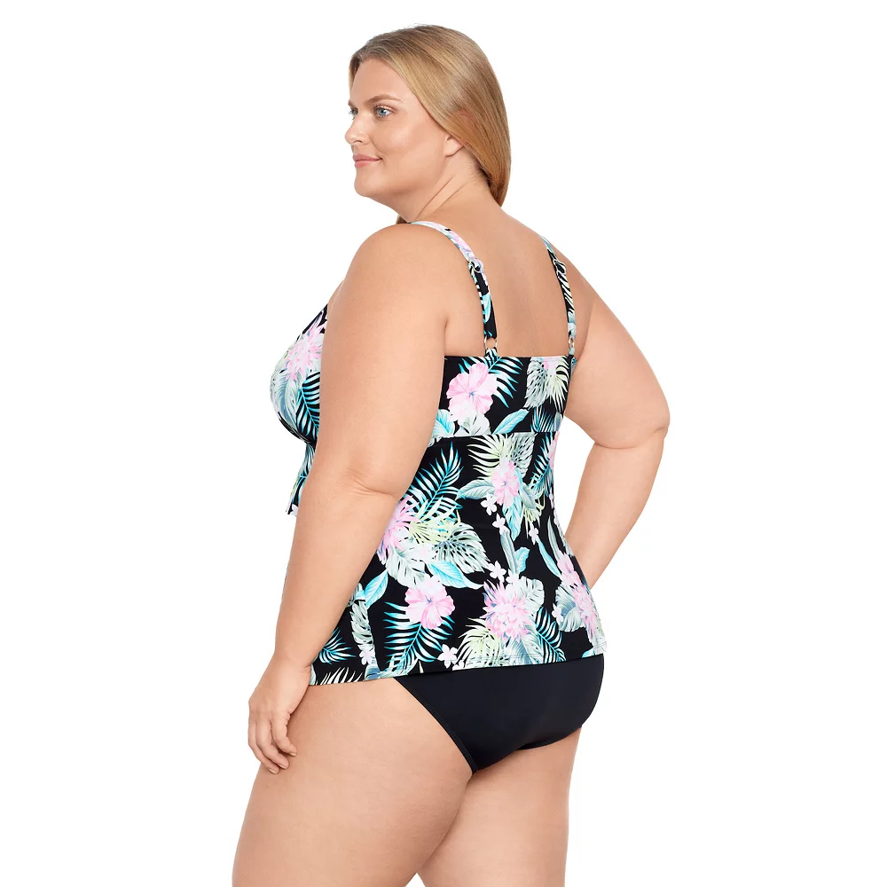 Plus Size Bal Harbour Triple Tier One-Piece Swimsuit - Image 3