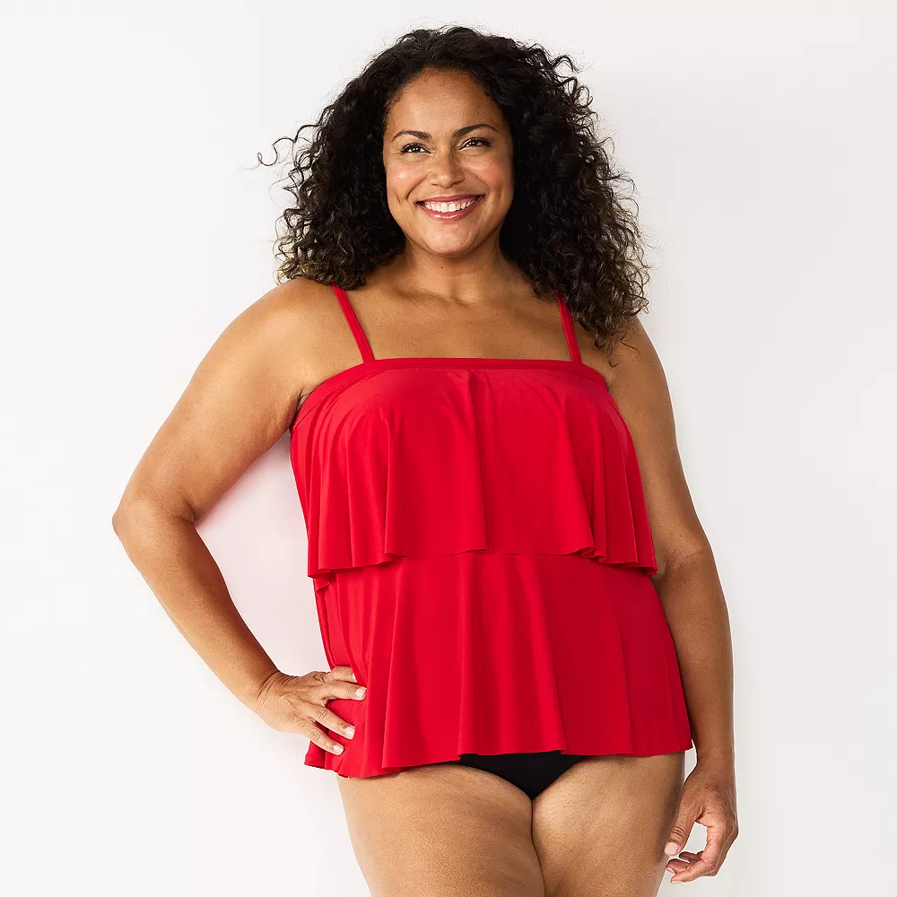 Plus Size Bal Harbour Double Tiered Tankini Top