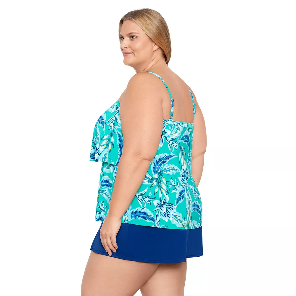 Plus Size Bal Harbour Double Tiered Tankini Top - Image 3