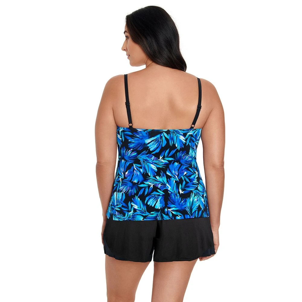 Women's Great Lengths D-Cup Long Torso Tiered One-Piece Swim Romper - Image 2