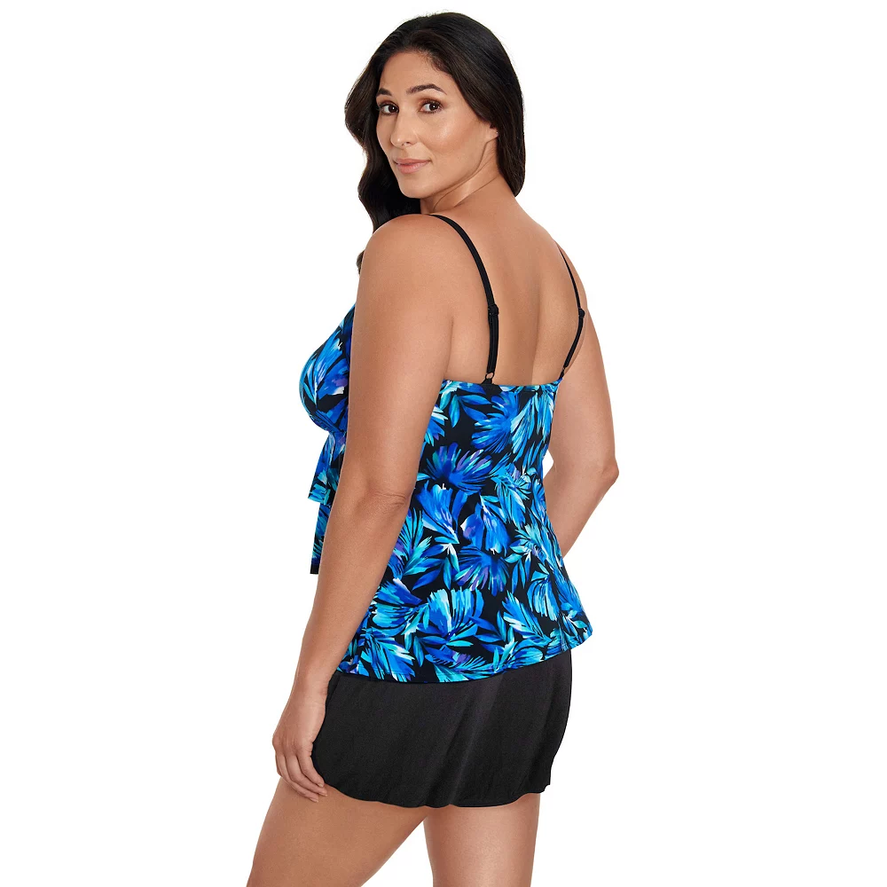 Women's Great Lengths D-Cup Long Torso Tiered One-Piece Swim Romper - Image 3