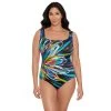 Women's Great Lengths Floral D-Cup Long Torso One-Piece Swimsuit