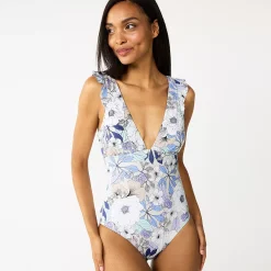Women's Freshwater Ruffled Strap One-Piece Swimsuit