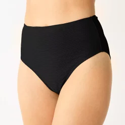 Women's Nine West High-Waisted Solid Swim Bottom