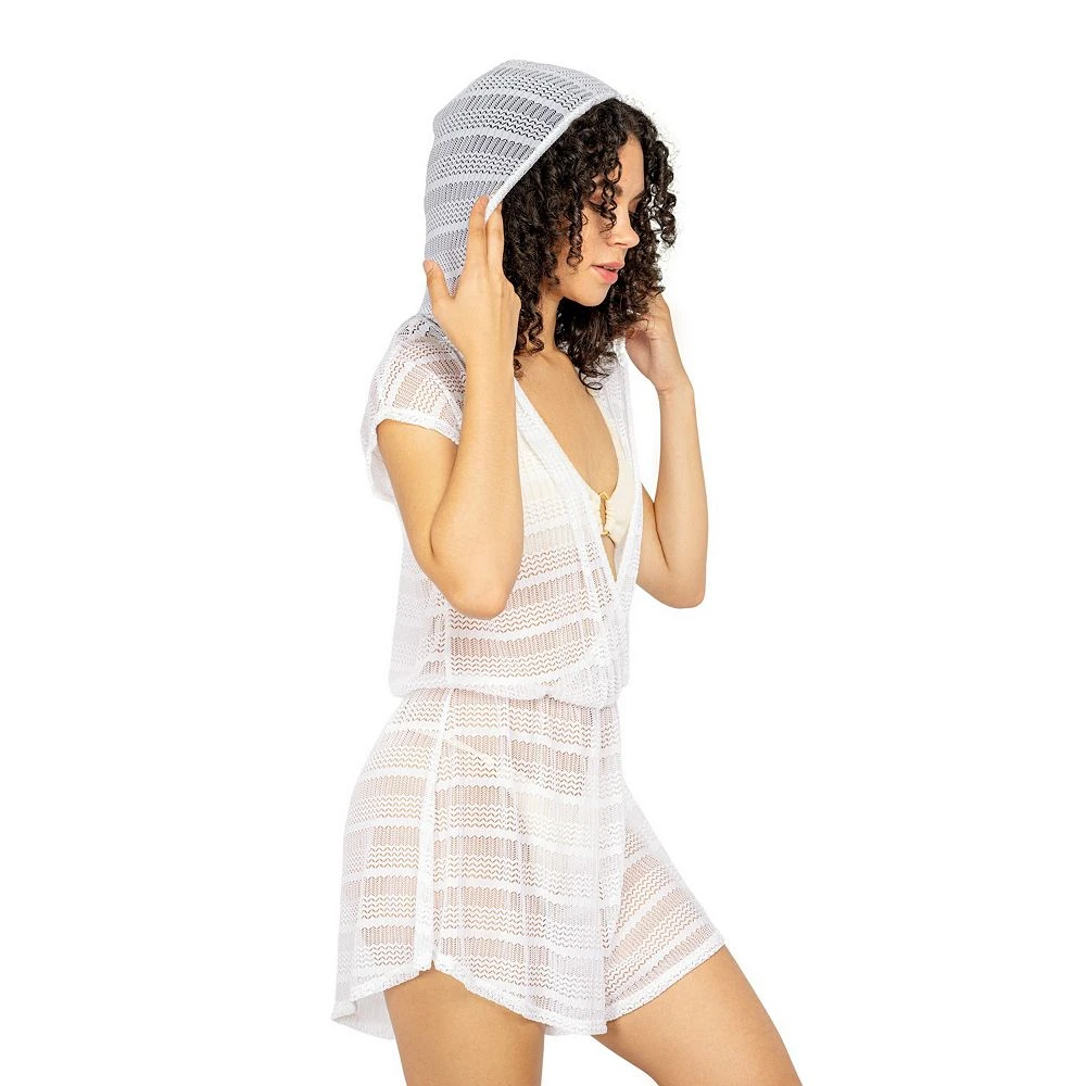 Women's Jordan Taylor Hooded Surplice Swim Cover-Up Romper - Image 3