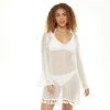 Women's Jordan Taylor V-Neck Tassel Trim Swim Cover-Up Tunic