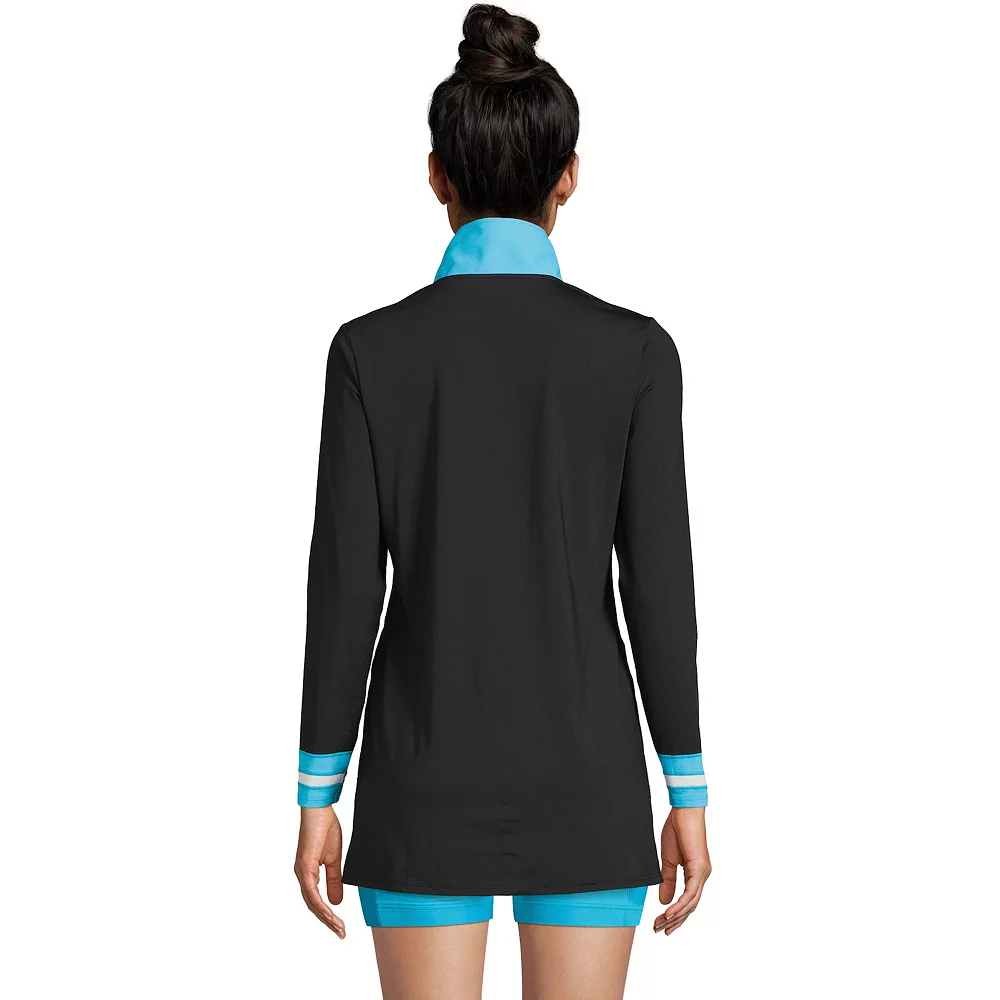Women's Lands' End UPF 50 Colorblock Quarter-Zip Rash - Image 2