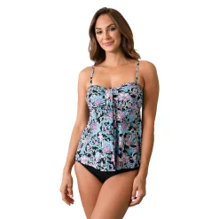 Women's A Shore Fit Print Waterfall Swim Top