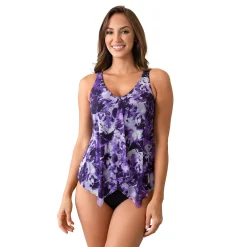 Women's A Shore Fit Mesh V-Neck Handkerchief Swim Top