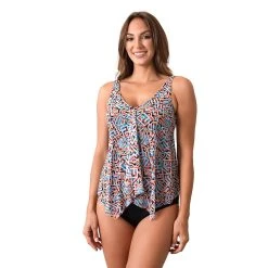 Women's A Shore Fit Print Mesh Handkerchief Swim Top