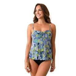 Women's A Shore Fit Pacifico Mesh Bandeau Flared Swim Top