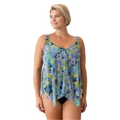 Plus Size A Shore Fit Pacifico Mesh Handkerchief Swim Top