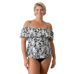 Plus Size A Shore Fit Off-the-Shoulder Swim Top