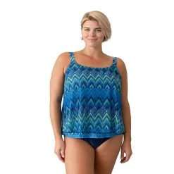 Plus Size Del Raya Mesh Layer Tankini Top