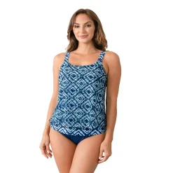 Women's Del Raya Geo Mesh Layer Tankini Top