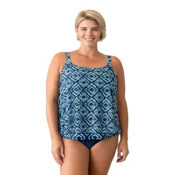 Plus Size Del Raya Mesh Layered Tankini Top