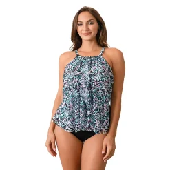 Women's Del Raya Hi-Neck Mesh Tankini Top