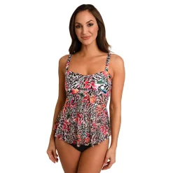Women's Del Raya Lace-Up Bandeau Mesh Tankini Top