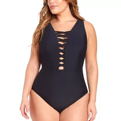 Plus Size LYSA Sari Cutout One-Piece Swimsuit