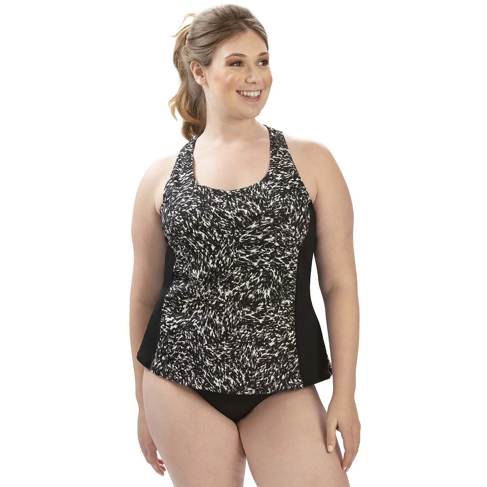 Women's Dolfin Print Twist-Back Tankini Swim Top - Image 3