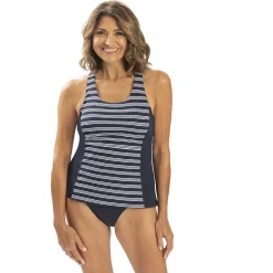 Women's Dolfin Print Twist-Back Tankini Swim Top
