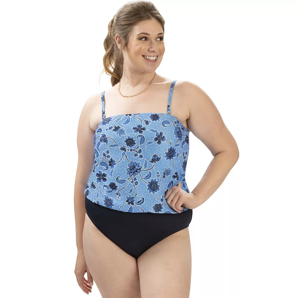 Women's Dolfin Printed Strapless One-Piece Swimsuit - Image 3