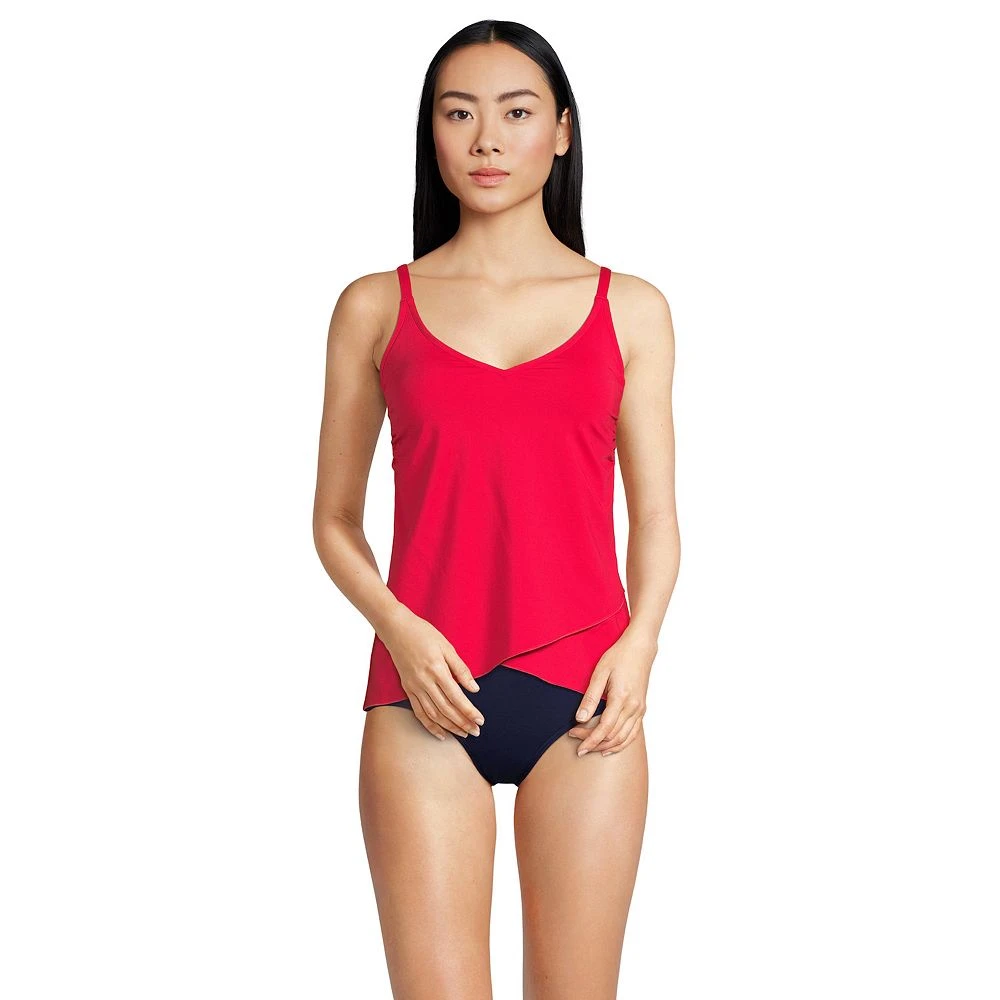 Women's Lands' End Chlorine Resistant Tulip Hem Tankini Swim Top