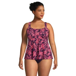 Plus Size Lands' End DDD-Cup Flutter Tankini Swim Top