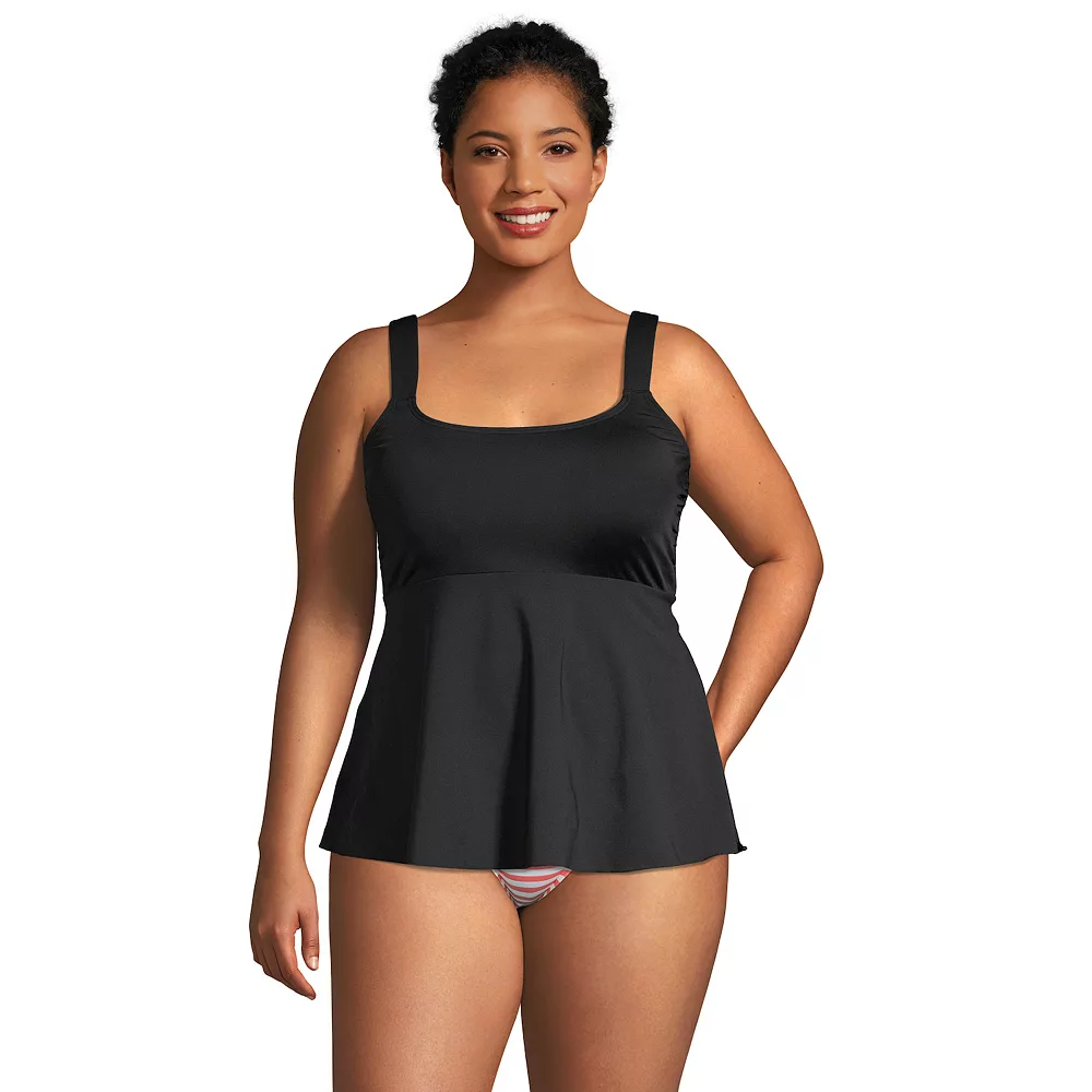 Plus Size Lands' End DD-Cup Flutter Tankini Swim Top