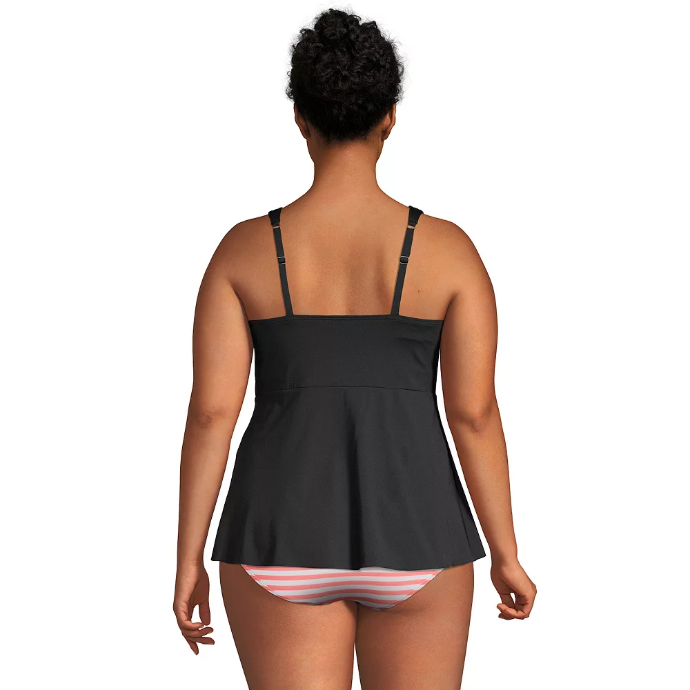 Plus Size Lands' End DD-Cup Flutter Tankini Swim Top - Image 2