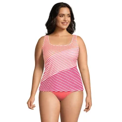 Plus Size Lands' End Chlorine Resistant Square Neck Underwire Tankini Swimsuit Top