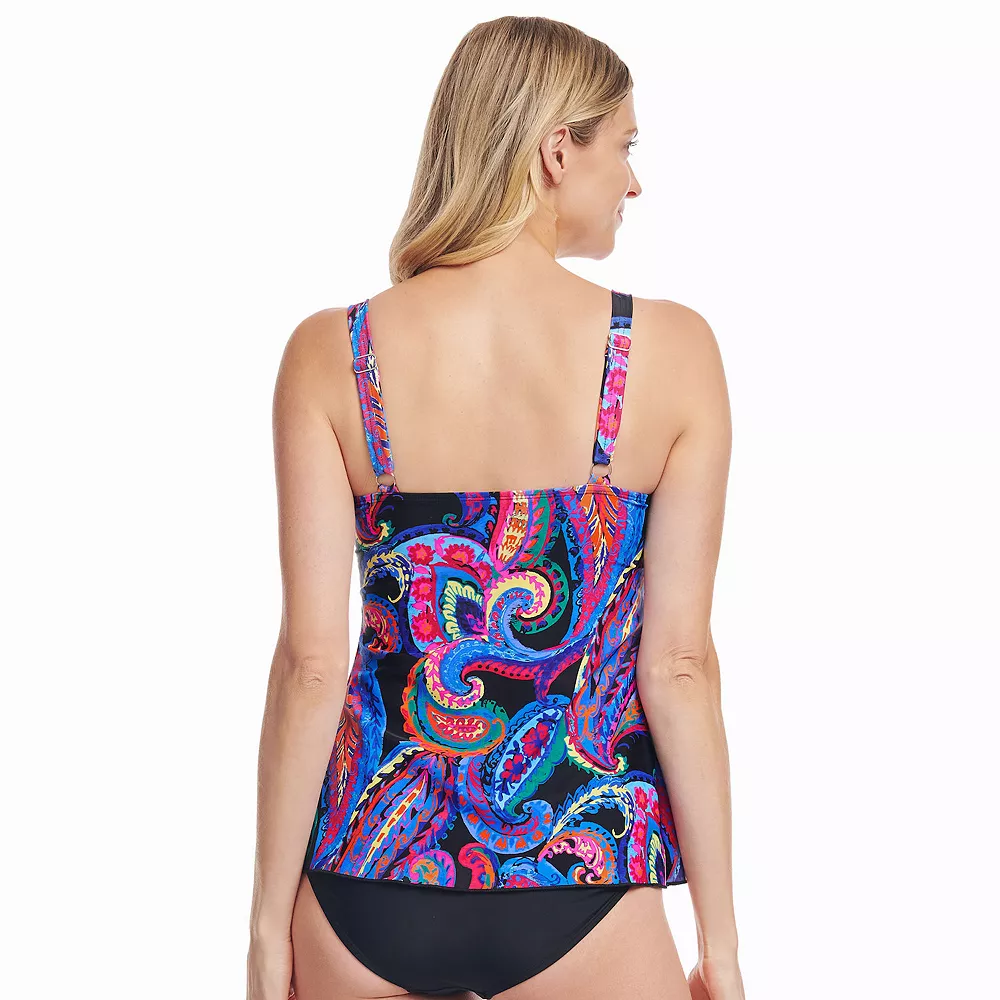 Mazu Swim Women's Mazu Tropical Flora Draped Bandeau Swim Top - Image 2